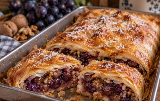 Domaća Štrudla sa Grožđem i Orasima: Starinski Recept za Hrskavu Pitu