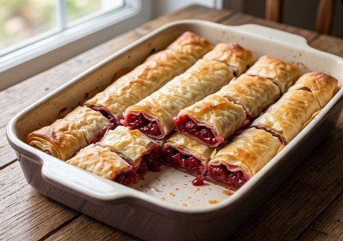 Najbolji Recept za Domaću Pitu sa Višnjama (Sočna Zalivena Pita u Rolnicama)