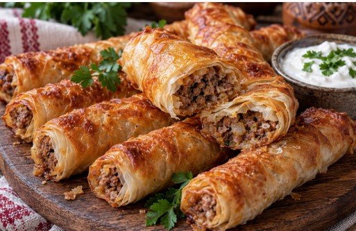 Hrskave Trubice sa Mesom: Najbolji Recept za Domaće Rolnice od Kora