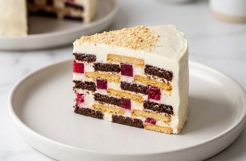 Šahovska Torta sa Malinama i Plazmom: Recept bez Pečenja