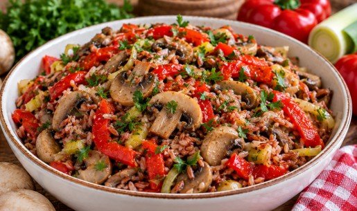 Salata sa Pečurkama i Pirinčem: Posni Recept za Toplu ili Hladnu Salatu