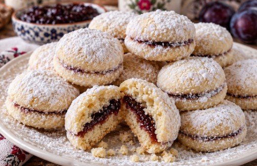 Starinske Vanilice sa Džemom od Šljiva: Recept za Prhke Keksiće sa Mašću