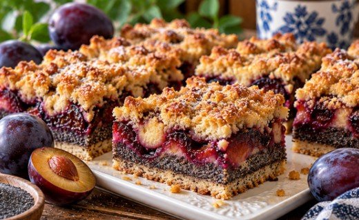 Mrvičasti kolač sa makom i šljivama: Recept za jesenji desert