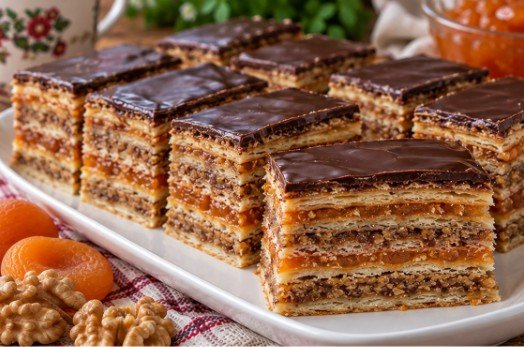 Žerbo štanglice sa kajsijom i orasima: Tradicionalni slojeviti desert