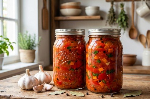 Tradicionalna Domaća Ljutenica sa Šargarepom i Belim Lukom – Starinski Recept za Zimnicu