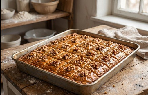 Tradicionalna Starinska Medena Pita sa Orasima – Sočan Pečeni Kolač iz Pleha