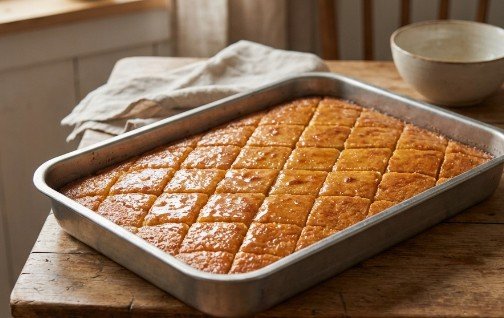 Starinska Sočna Ravanija sa Grizom – Tradicionalni Zaliveni Kolač
