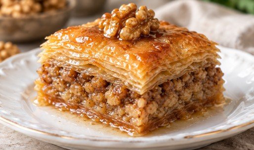 Tradicionalna Baklava sa Orasima i Medom – Raskošan Starinski Zaliveni Kolač