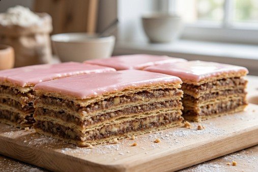 Tradicionalna Rozen Torta sa Orasima i Ružičastom Glazurom – Starinski Recept